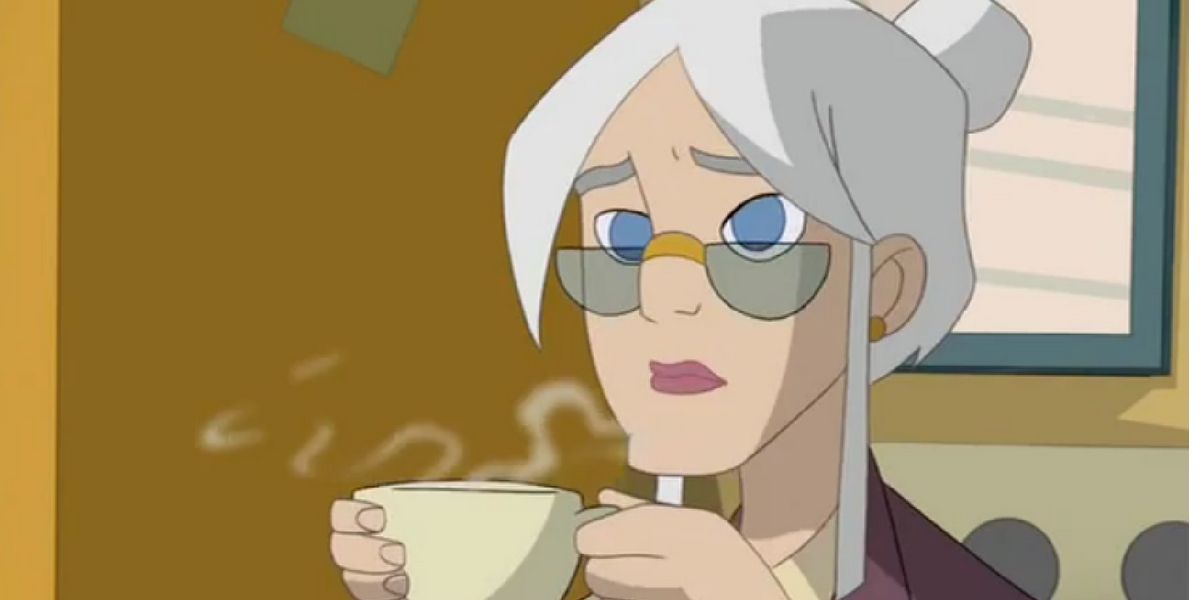Aunt May Parker drinking tea in Spectacular Spider-Man