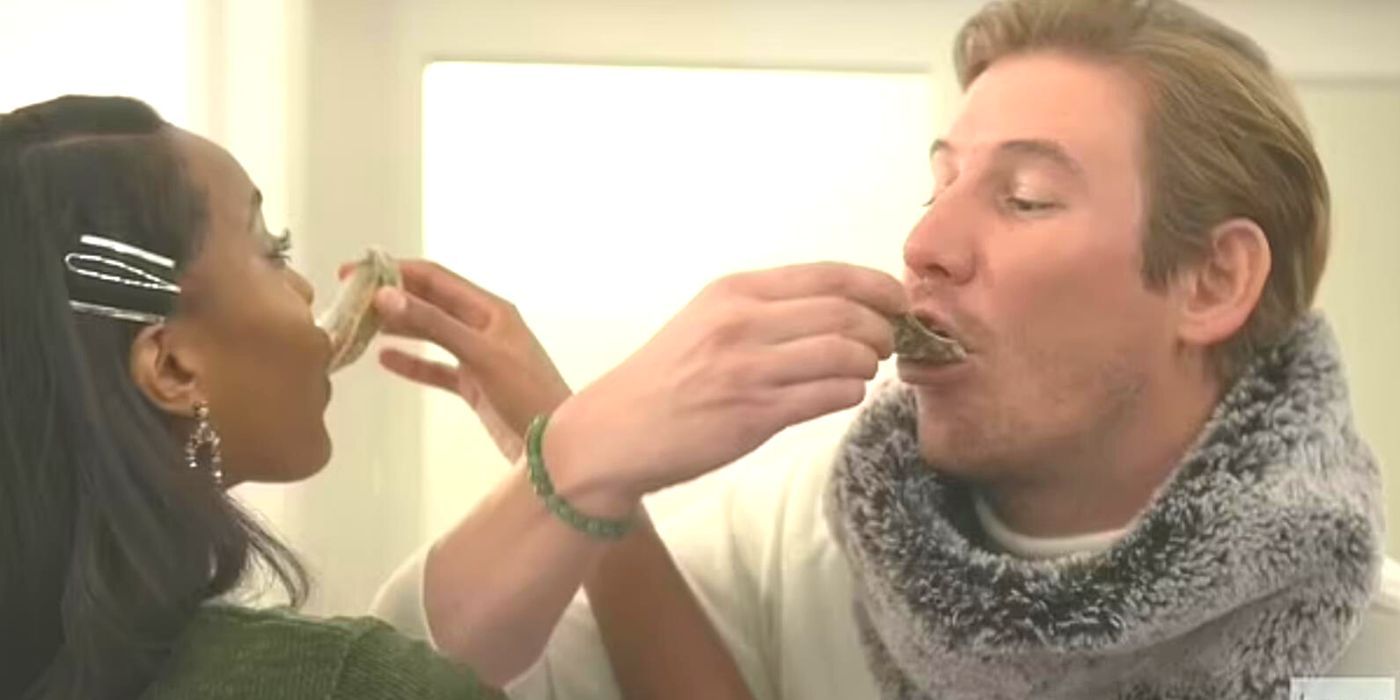 Austen Kroll &amp; Ciara Miller eating oysters together at home on Winter House