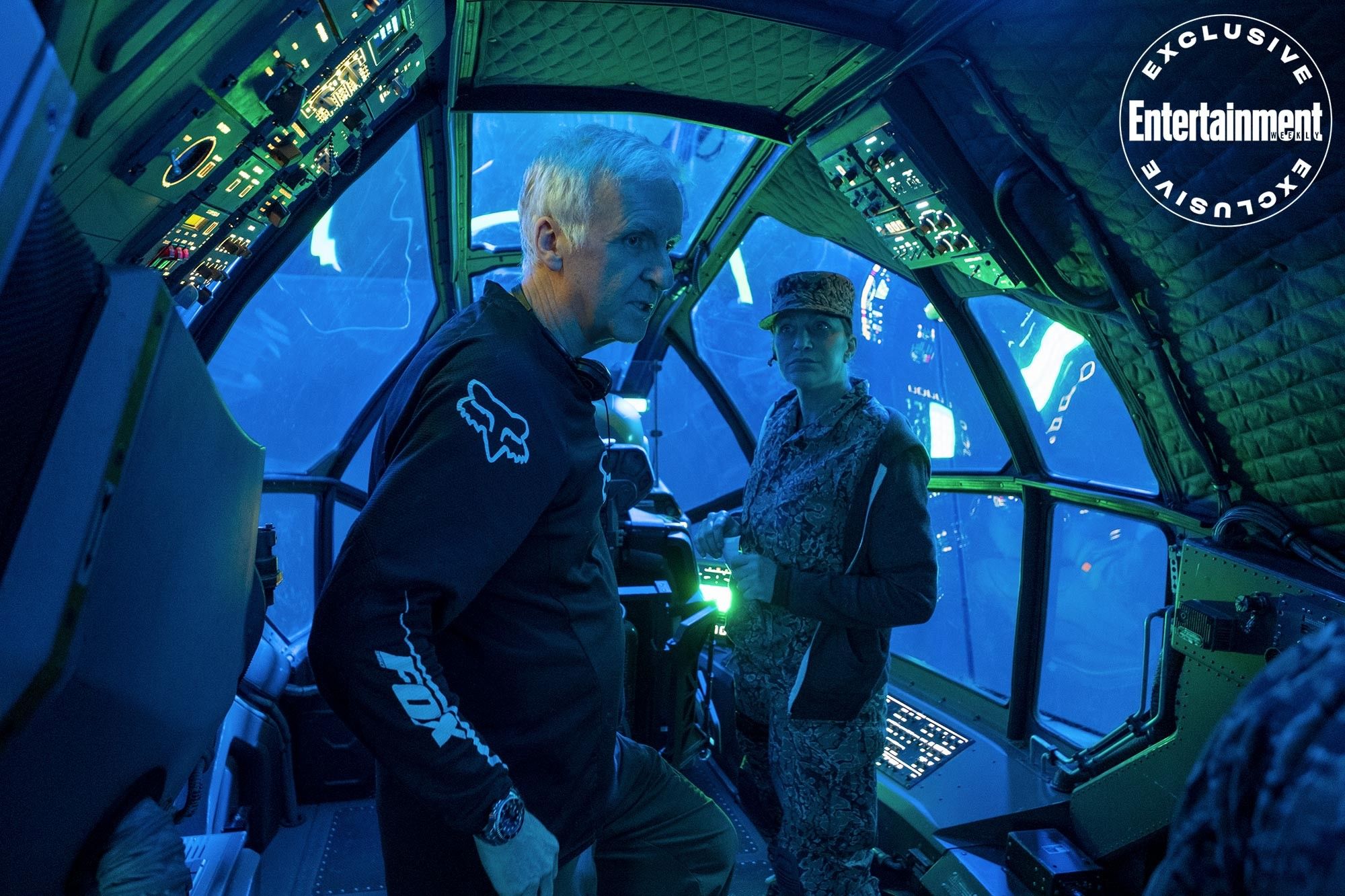 Avatar 2 bts James Cameron Edie Falco human submarine