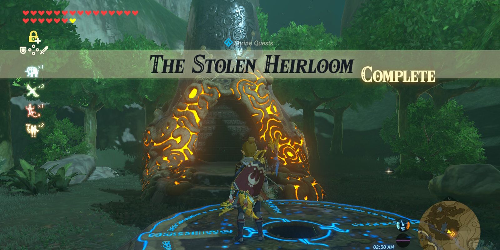 Completing The Stolen Heirloom Shrine Quest in Breath of the Wild will unlock the Lanka Rokee Shrine.
