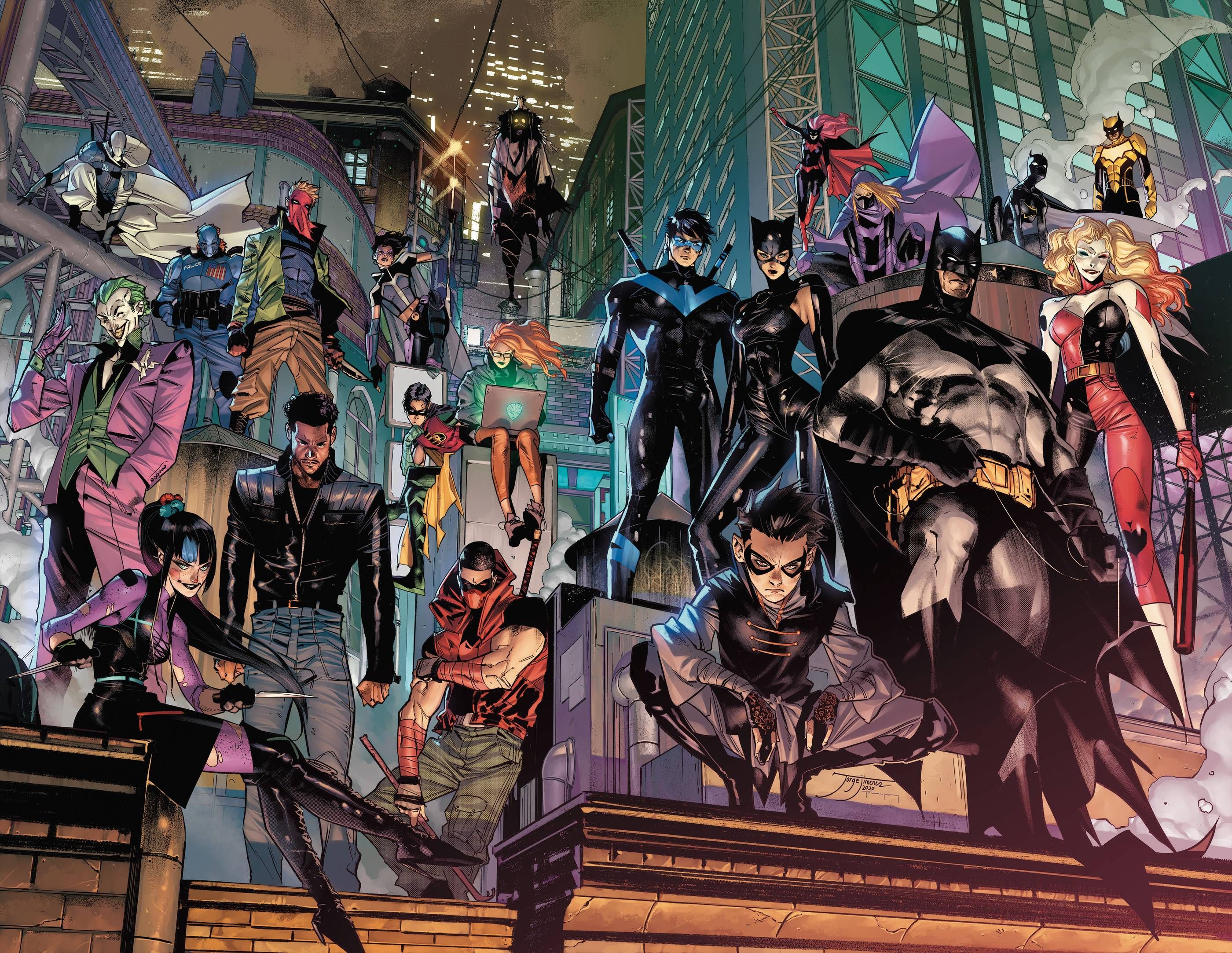 Comic book art: Bat-Family by Jorge Jimenez