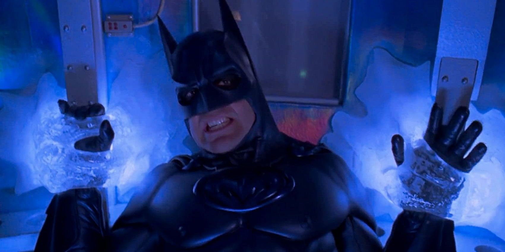 George Clooney trapped by Mr Freeze in Batman & Robin