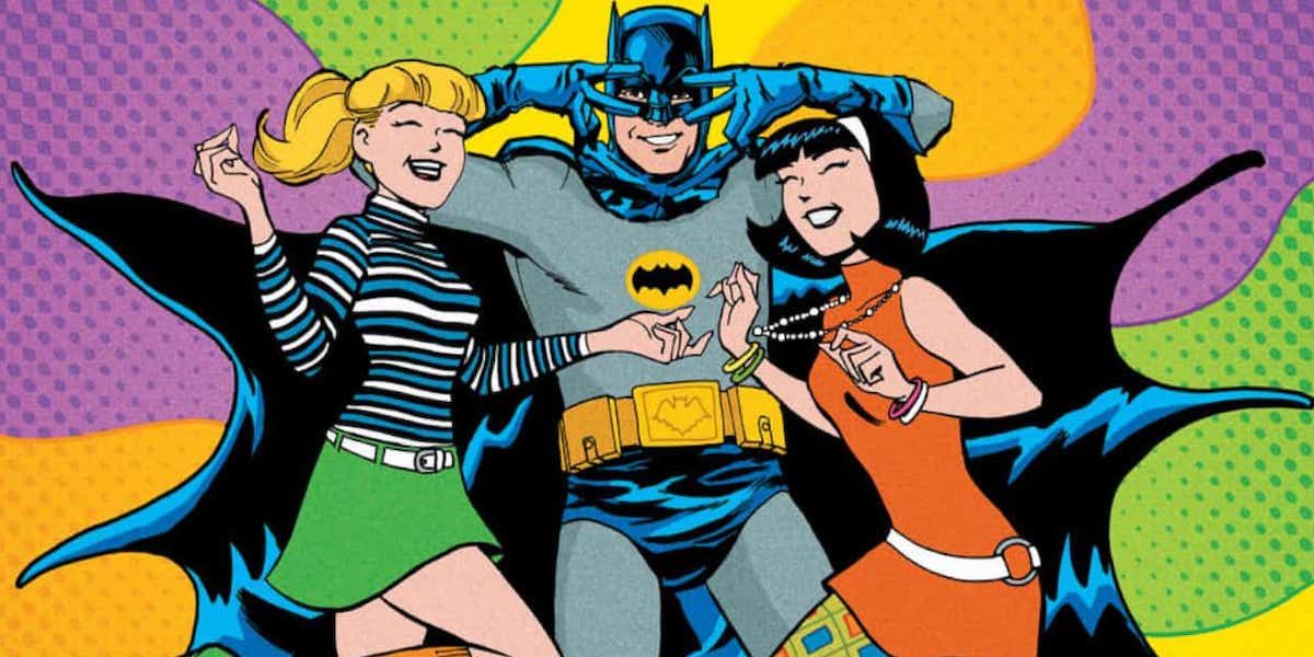 Batman dances with Betty and Veronica.