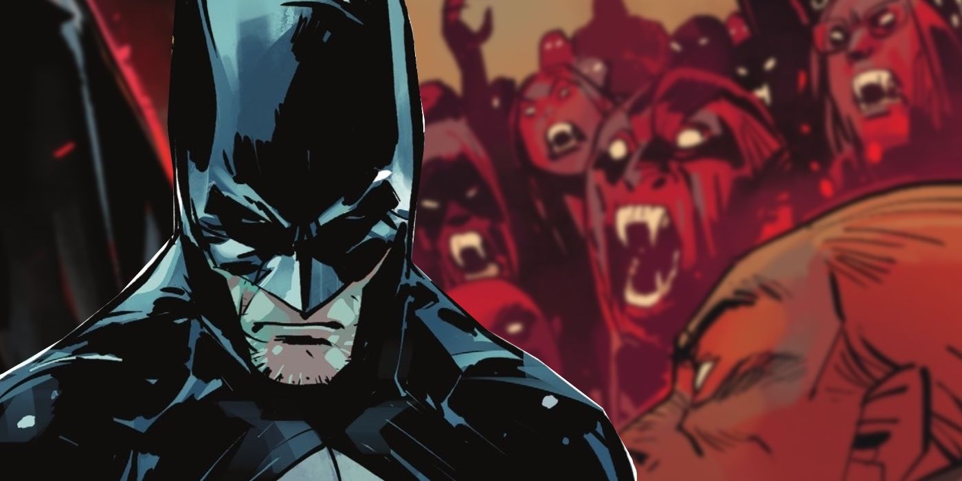 Batman surrounding by vampires in DC Comics