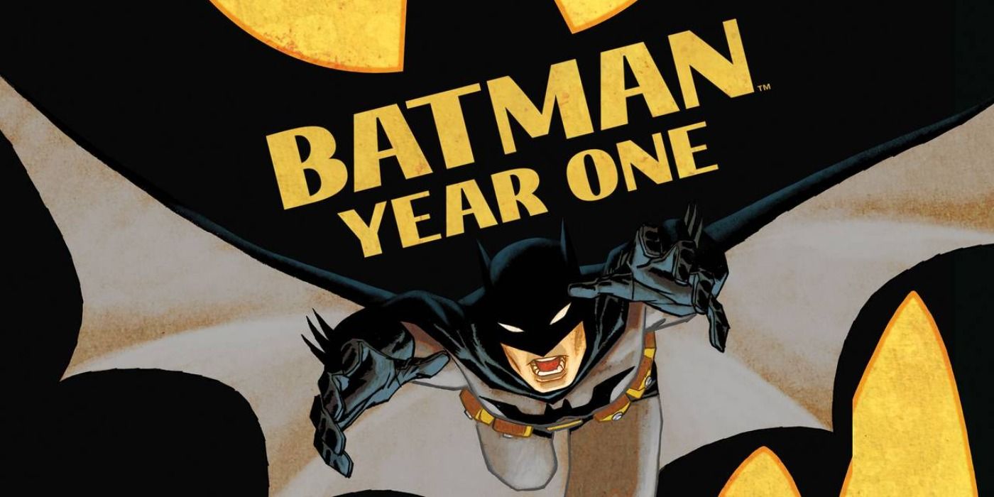 Batman leaping forward in Year One cover art
