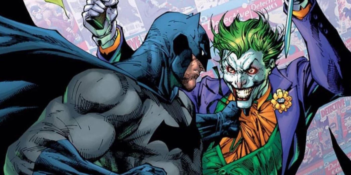 Batman pinning Joker against a wall in Batman comics