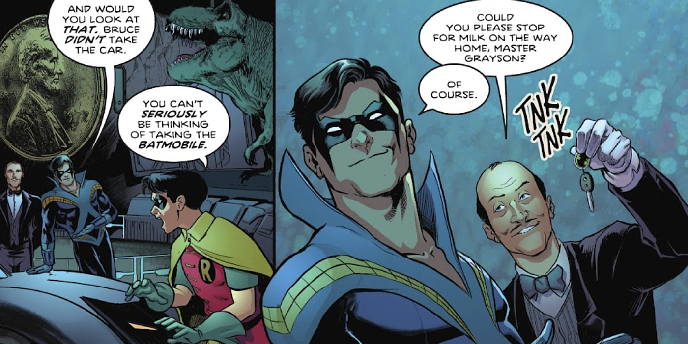 Batman and Robin Nightwing Alfred batmobile comics