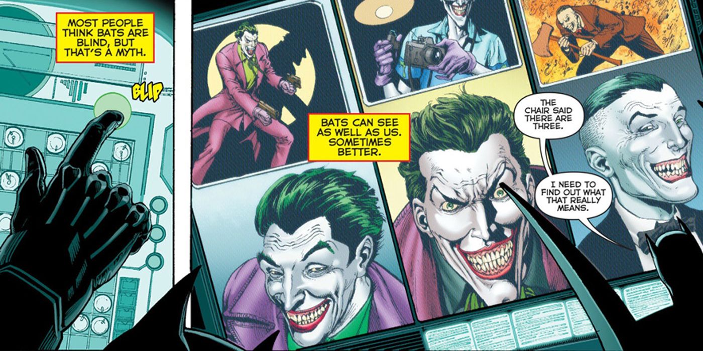 Batman sees the Three Jokers.