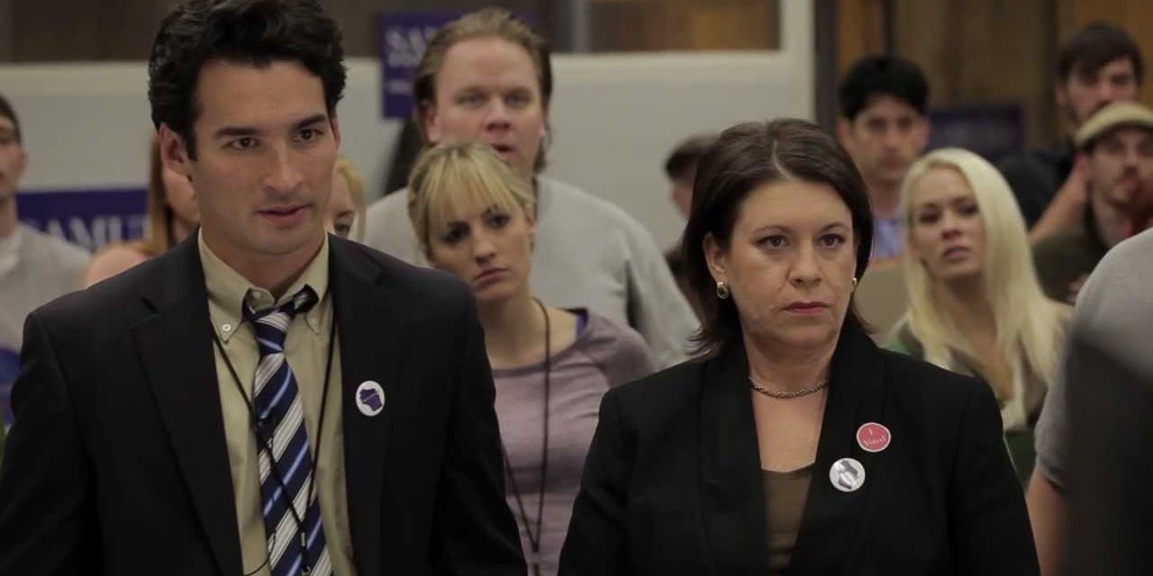 Campaign staffers in Hulu's political mockumentary Battleground