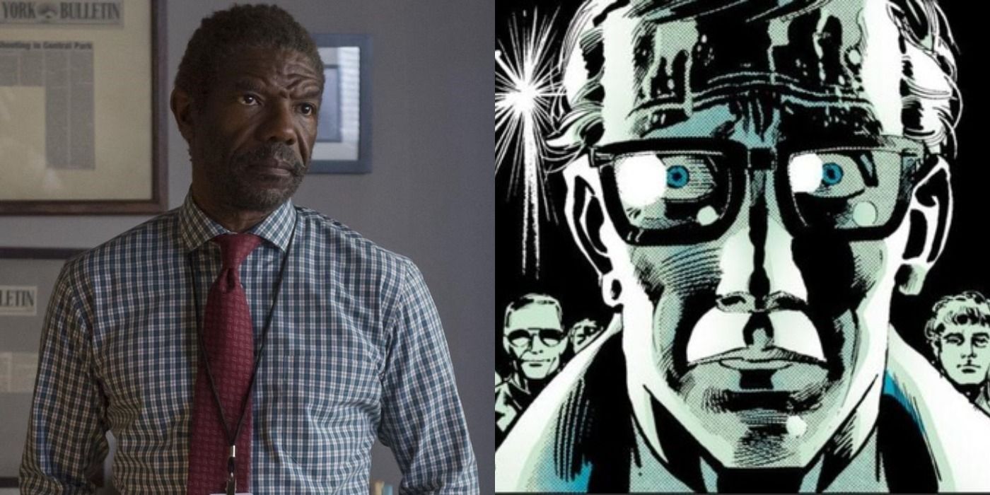 Split image of Ben Urich at the Bulletin and a stunned Ben in the comics