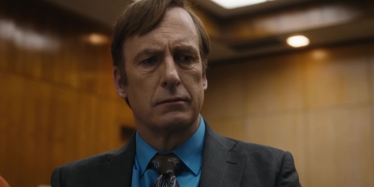 Saul looking grumpy in his office in Better Call Saul