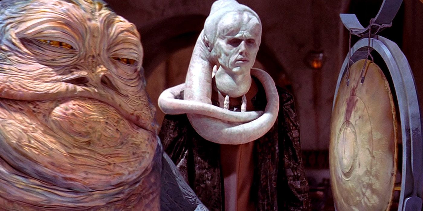Jabba and Bib Fortuna at the Boonta Eve Podraces in Star Wars