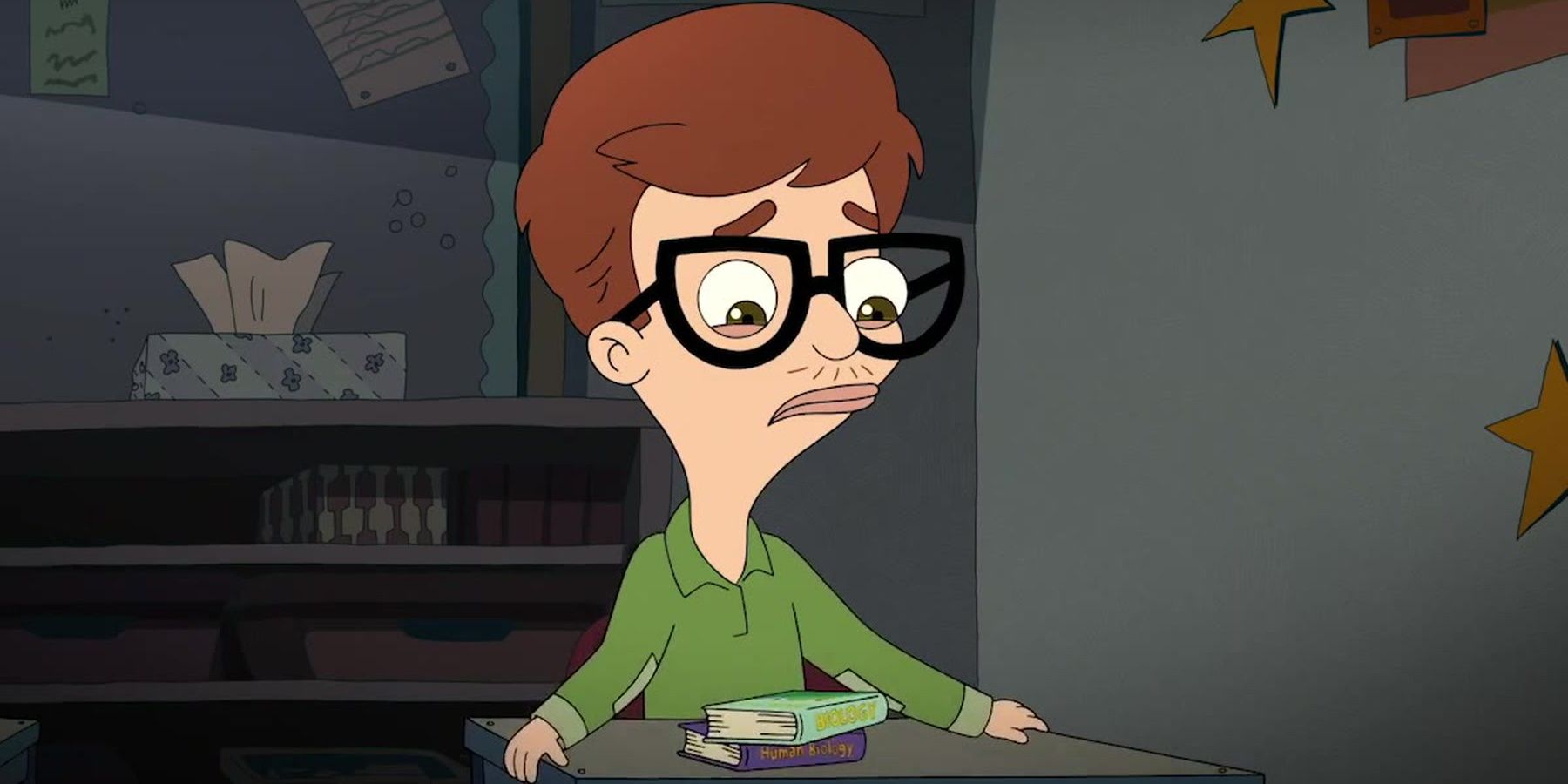 Andrew parece triste y conflictivo en Big Mouth.