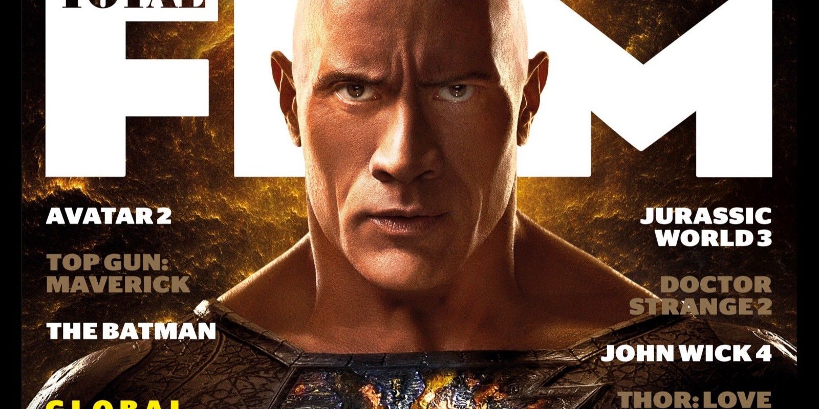 Black Adam magazine cover shows a detailed look at Dwayne Johnson’s costume