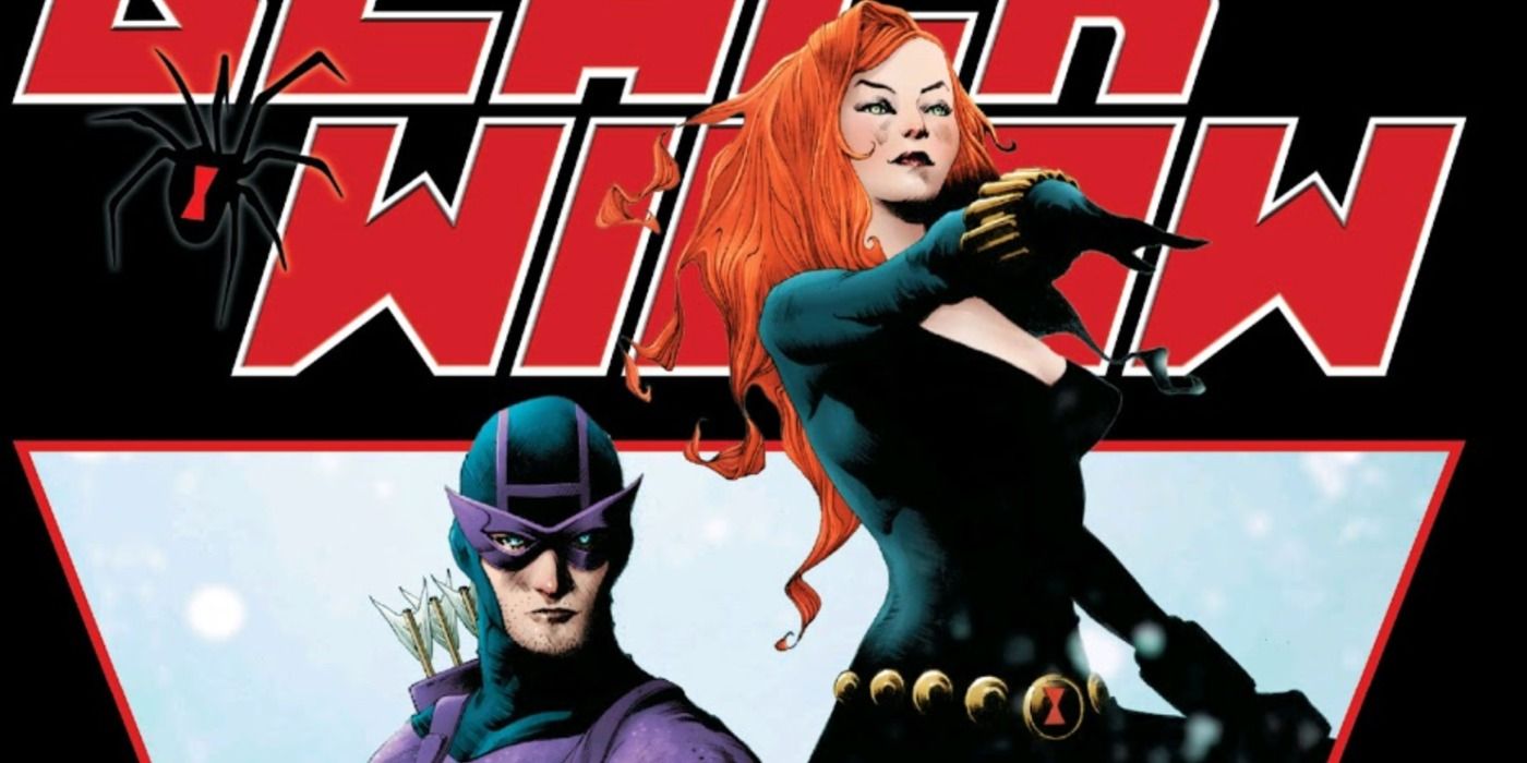 Black Widow and Hawkeye prepare to fight in Marvel Comics.
