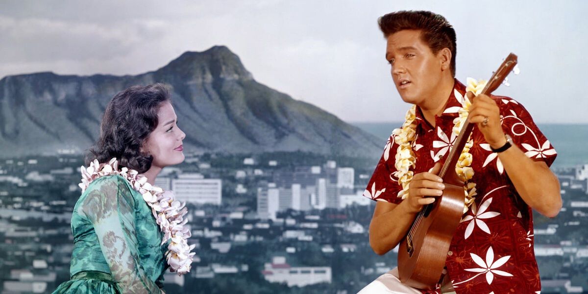 Elvis plays ukulele for his girlfriend in Blue Hawaii