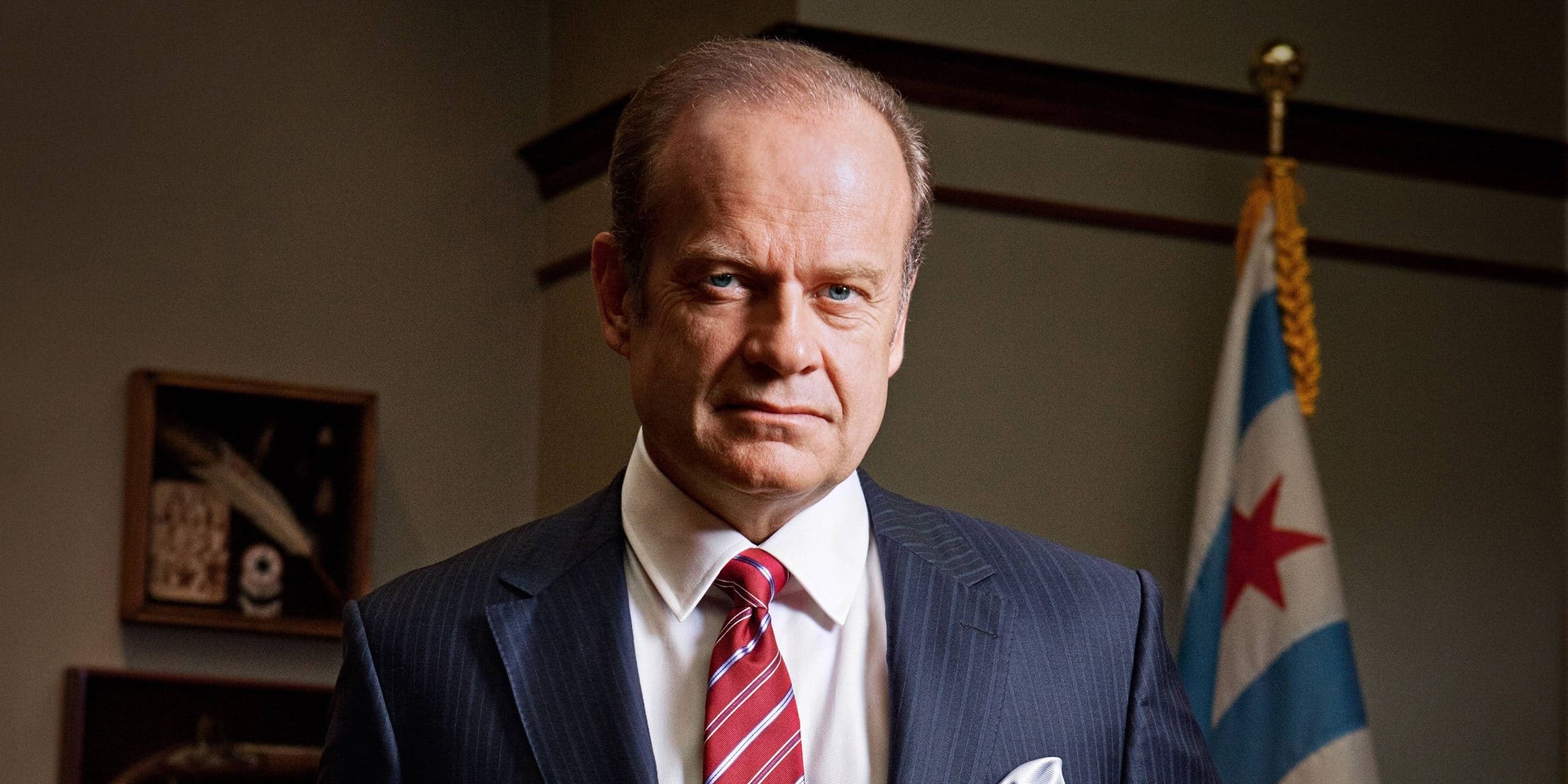 Kelsey Grammer stands in an office in a promotional image for Boss