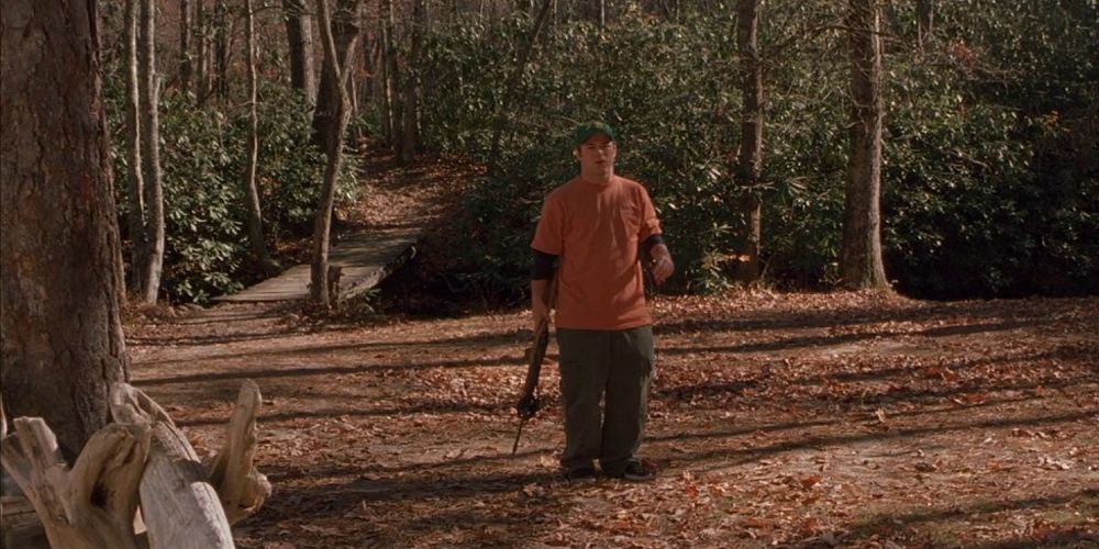 The character Bert holding a rifle in the 2002 movie Cabin Fever.