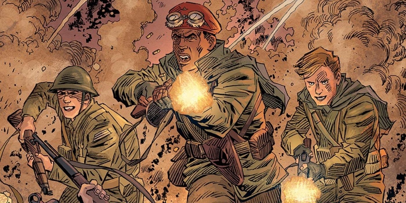 Three soldiers running into action in the Call of Duty comics