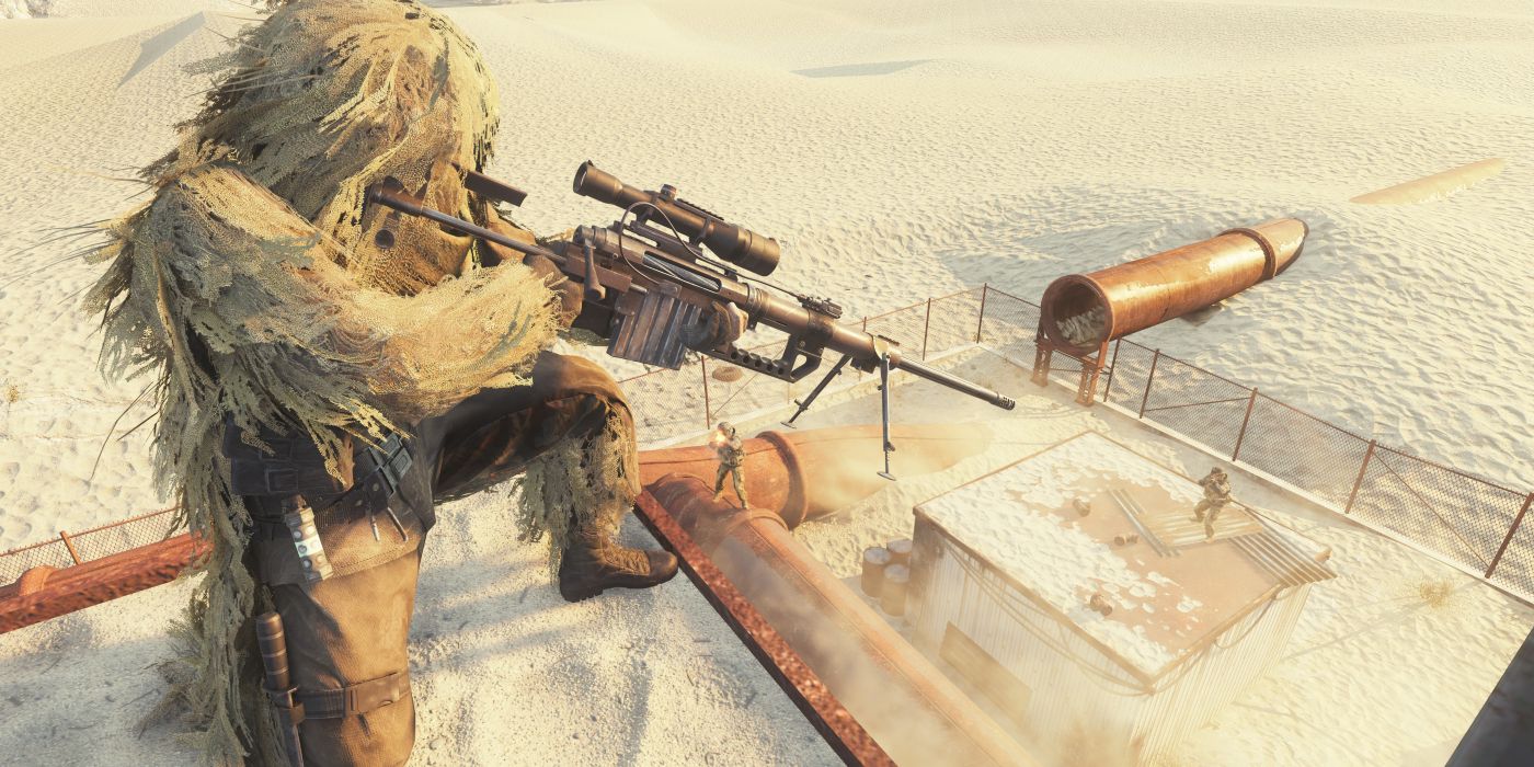 An image of a sniper sitting on the roof in Call of Duty: Warzone 