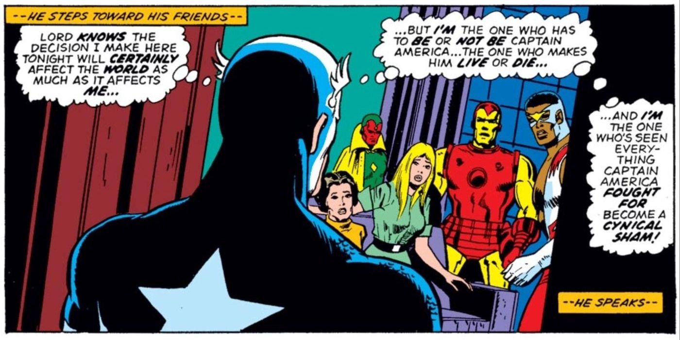Capitão América confronta Avengers Secret Empire 70s