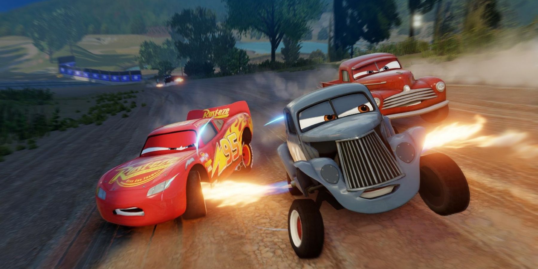 A screenshot from the Cars 3 video game.