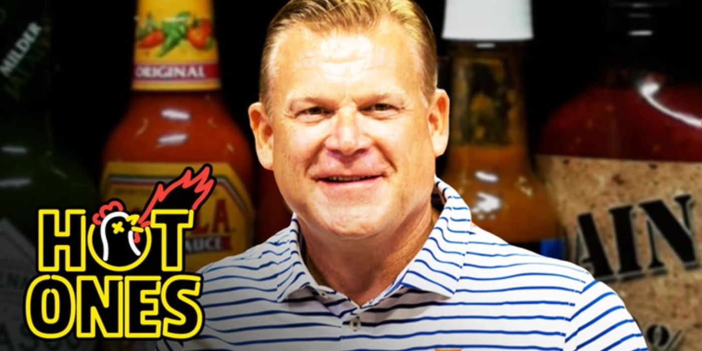 Coach Brad Underwood looks at the camera on Hot Ones