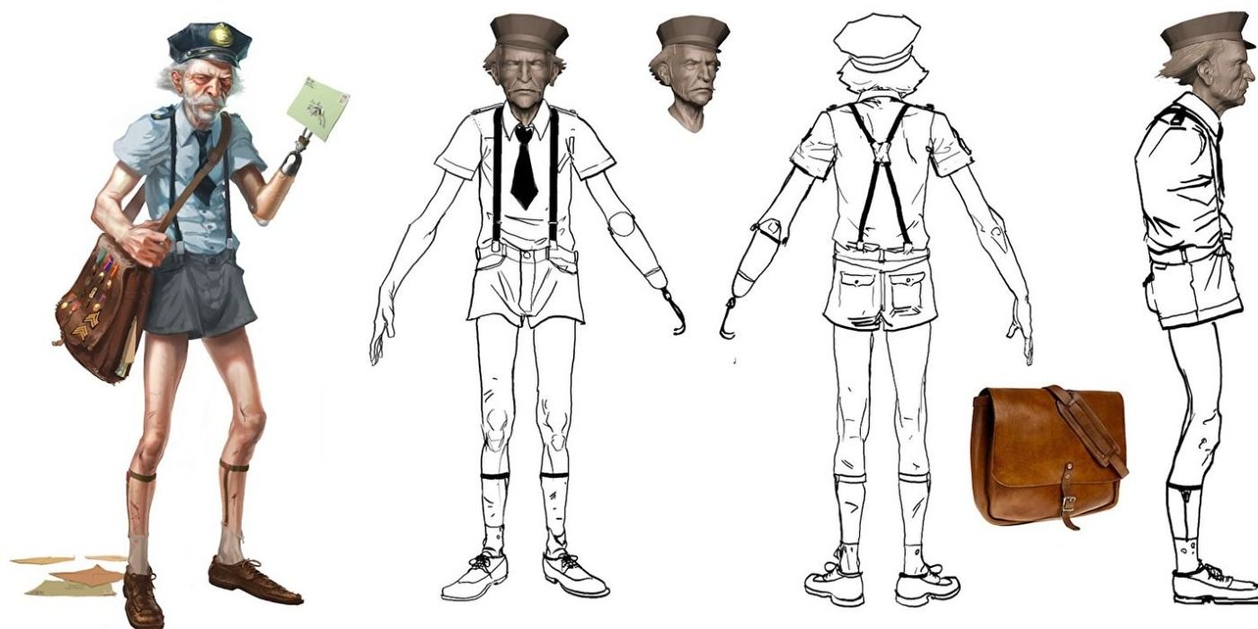 Concept art of an unnamed character with one hands from Bully 2