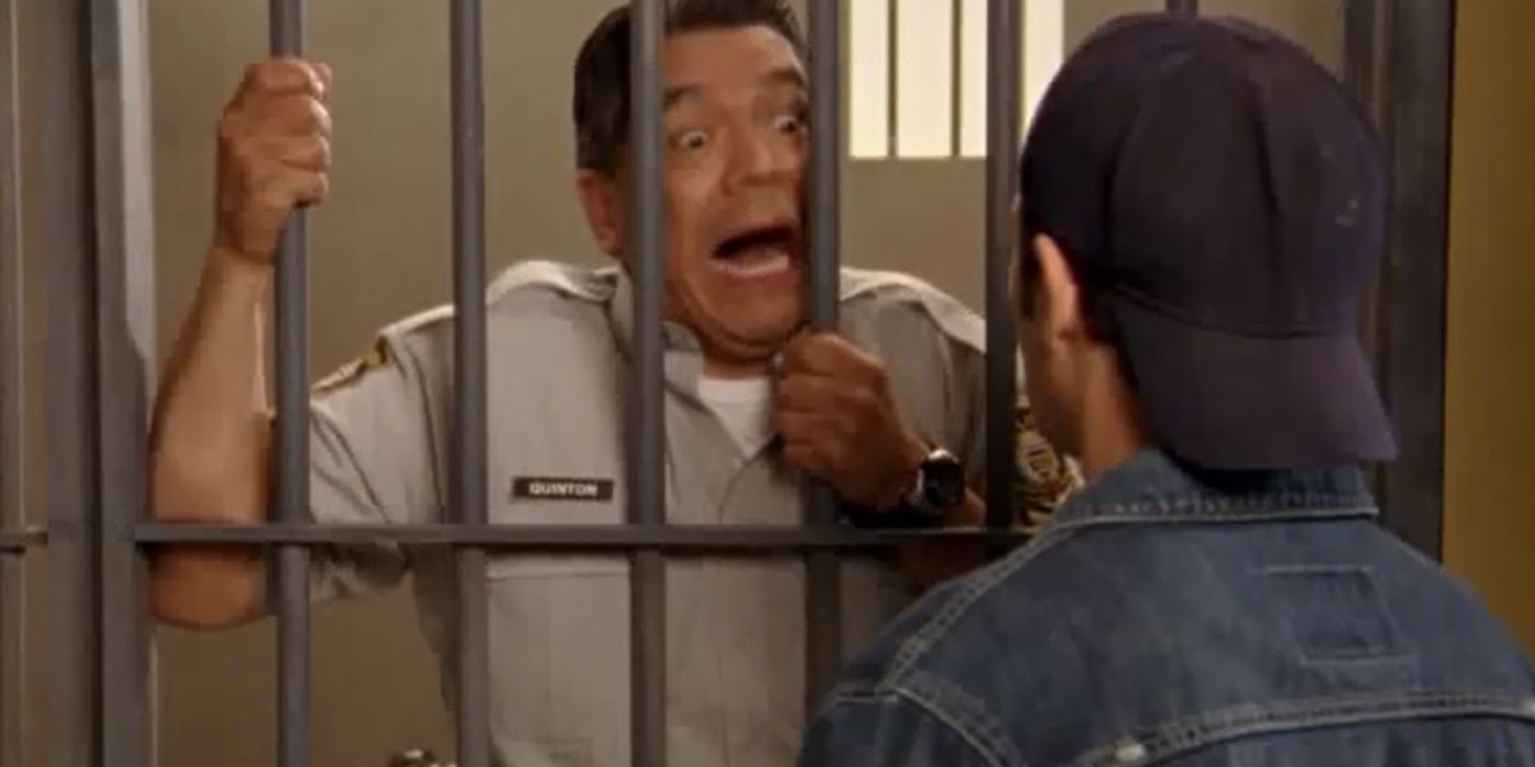 A man behind bars yelling in Corner Gas