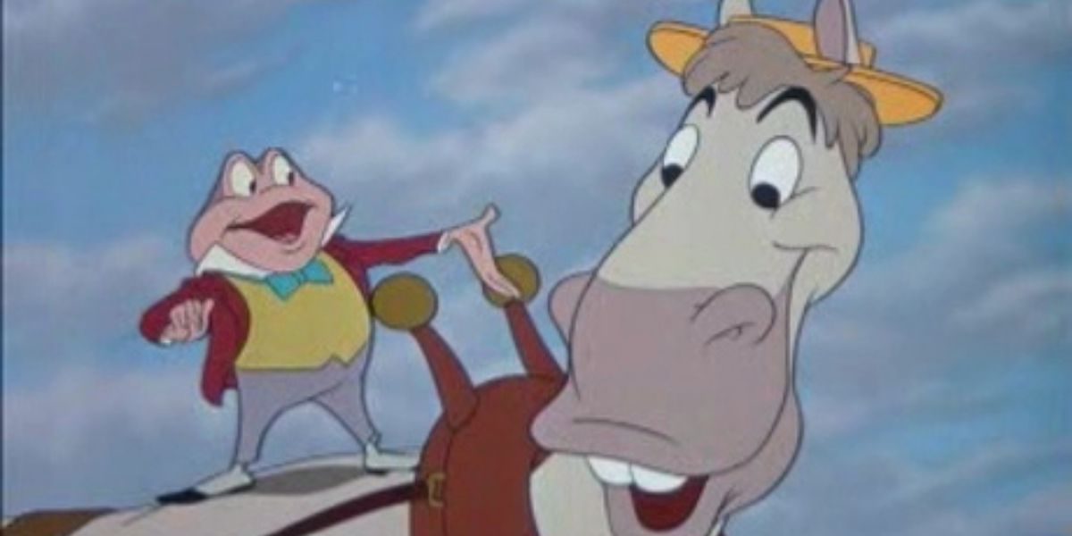 Mr Toad riding Cyril Proudbottom (The Adventures Of Ichabod and Mr. Toad)