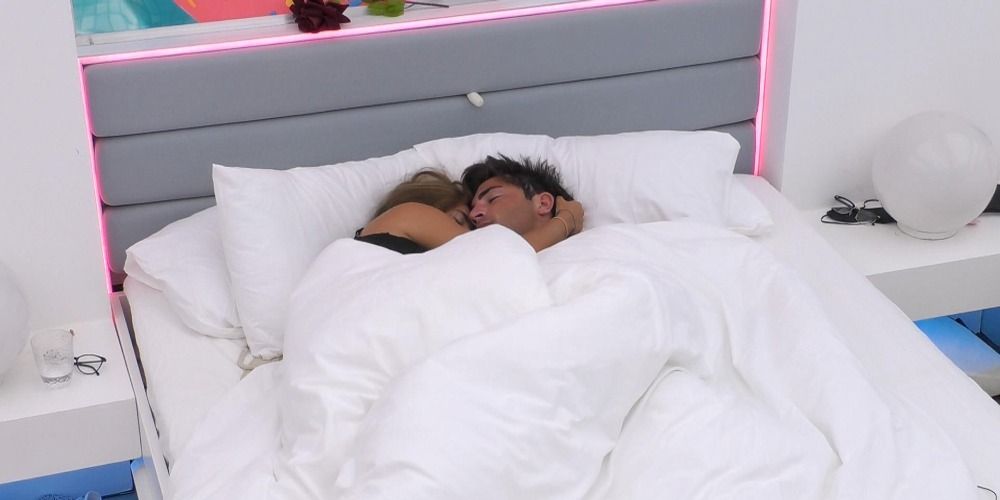 Dani and Jack from Love Island UK in bed together
