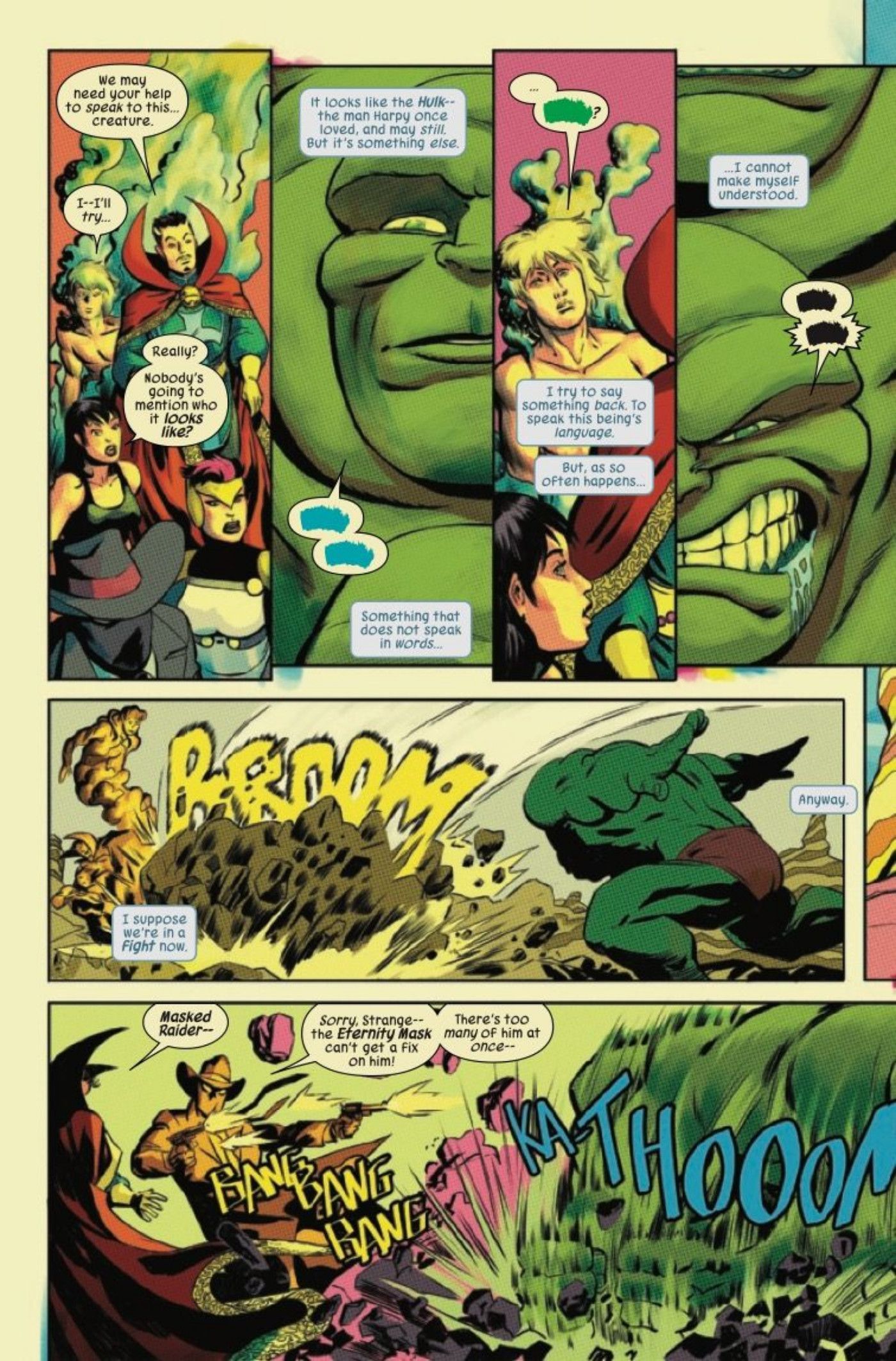 The Defenders are facing a green creature