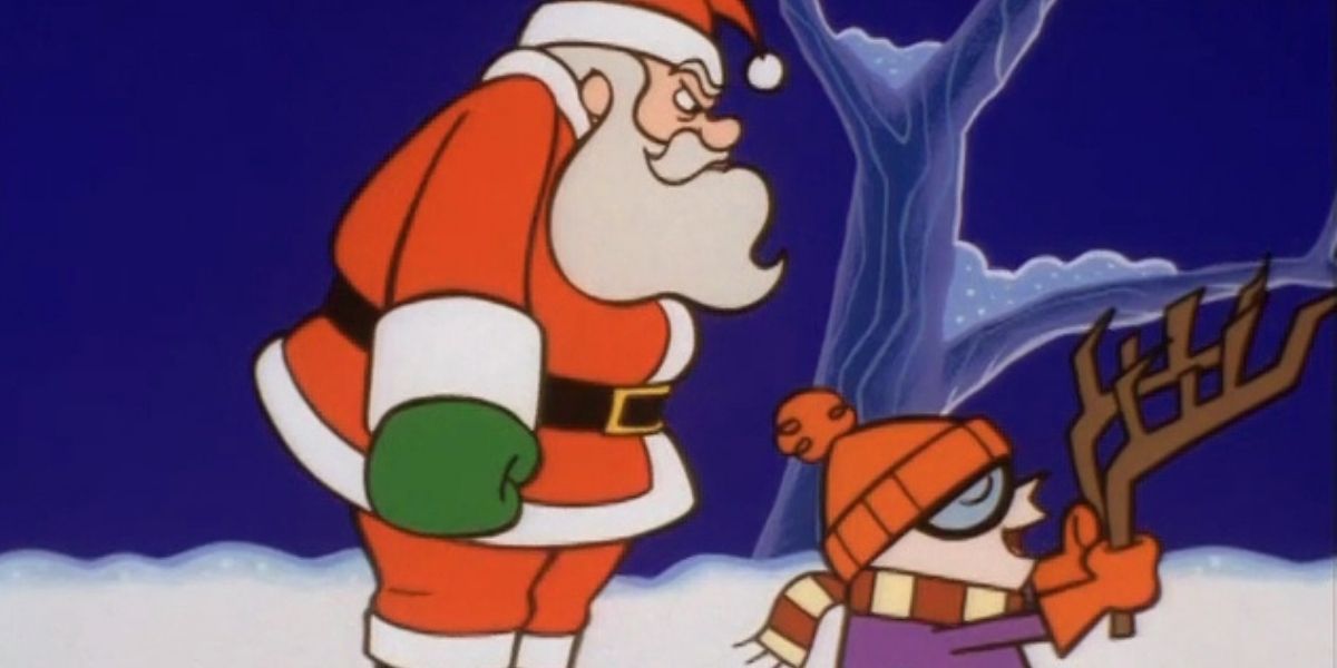 Santa scowling at Dexter in Dexter's Labratory
