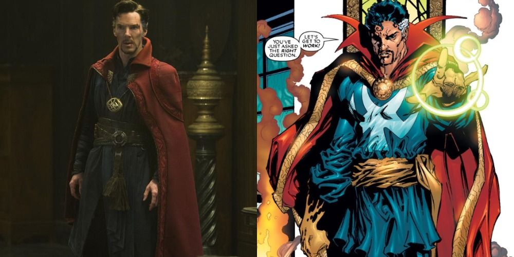 Differences in the Doctor Strange costume in No Way Home