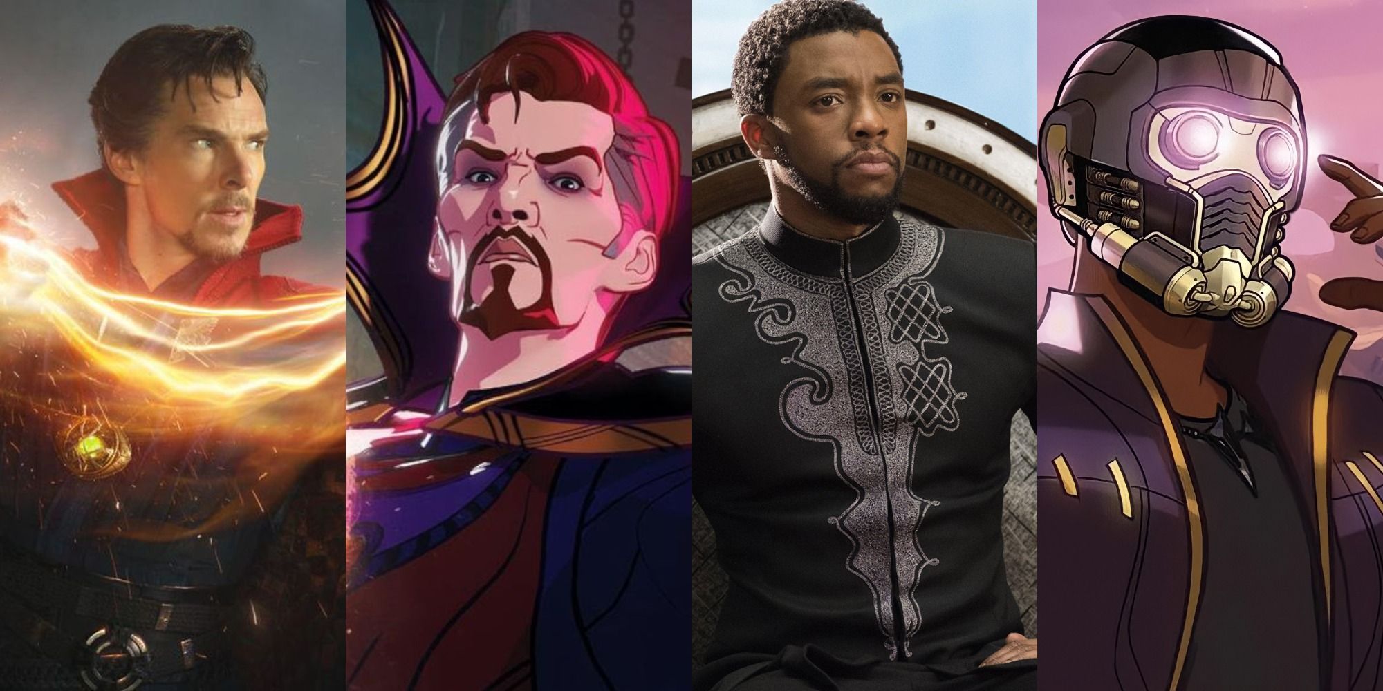 Split image of Doctor Strange and T'Challa in the MCU movies and What If
