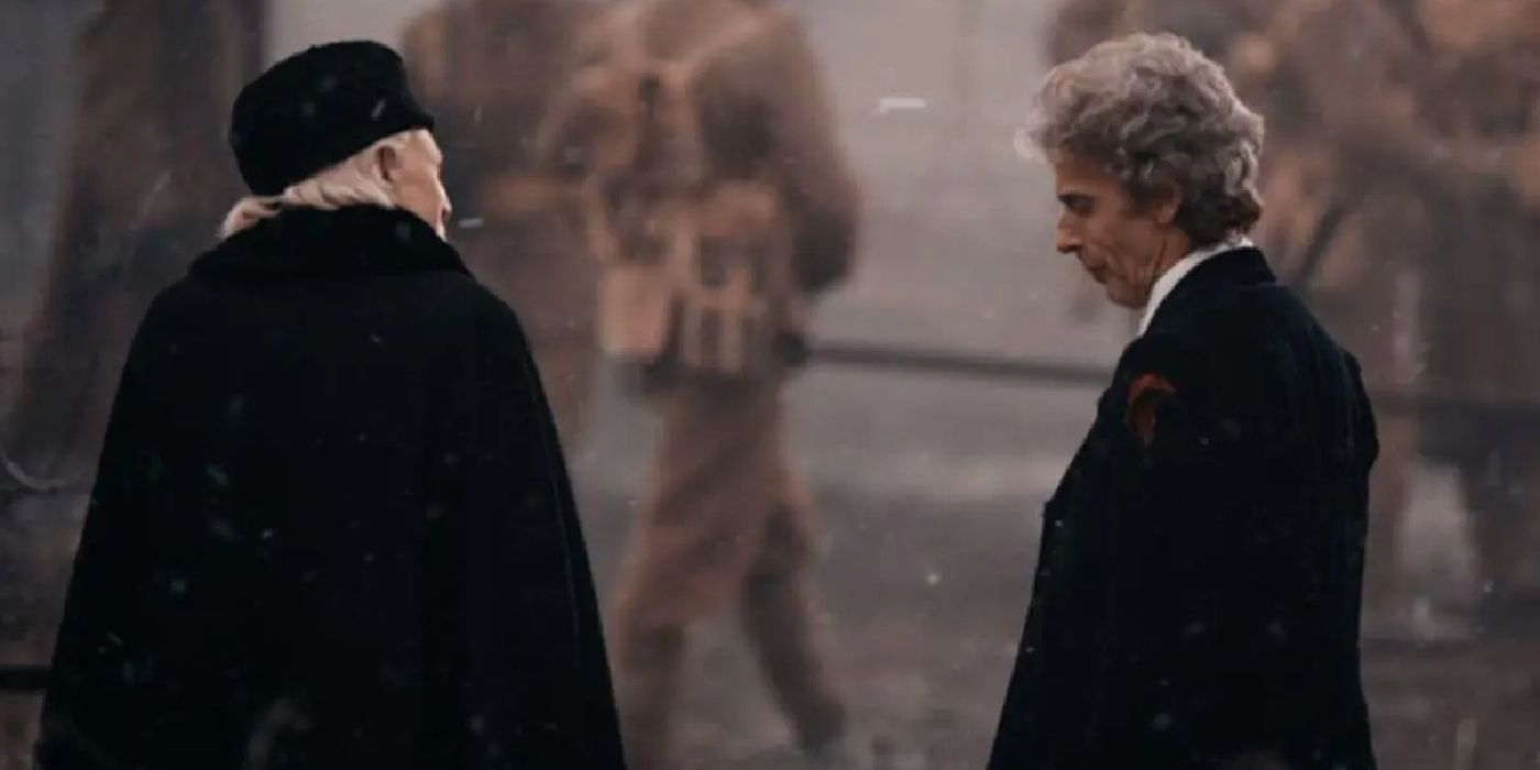 The First and Twelfth Doctor watch the Christmas Armistice