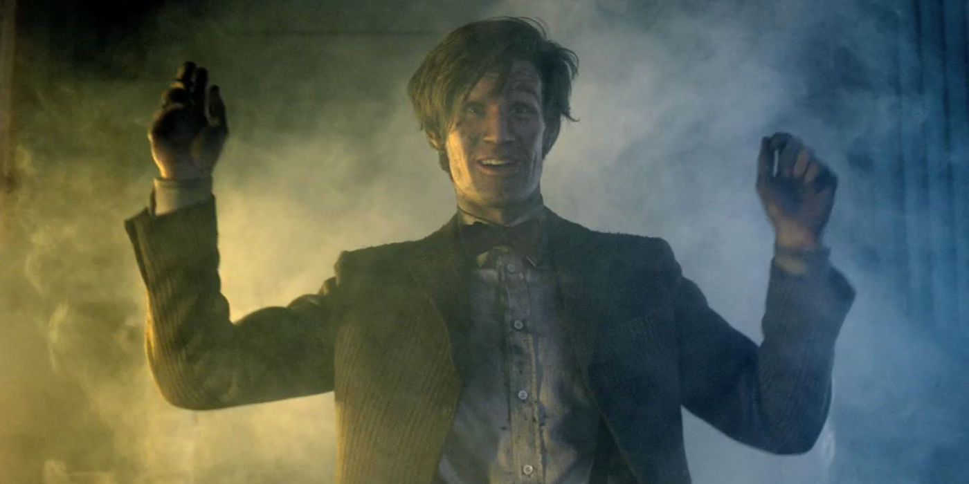 Eleven falls down the chimney in A Christmas Carol on Doctor Who