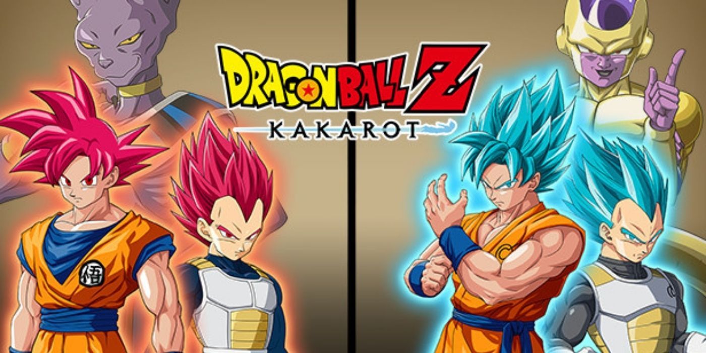 Goku, Vegeta, Beerus, and Freezer in Dragon Ball Z Kakarot 