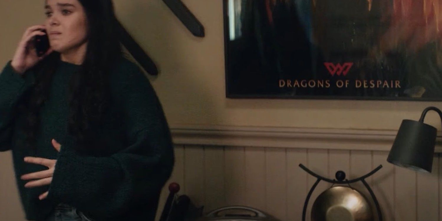 A Dragons of Despair behind Kate on the phone in Hawkeye.