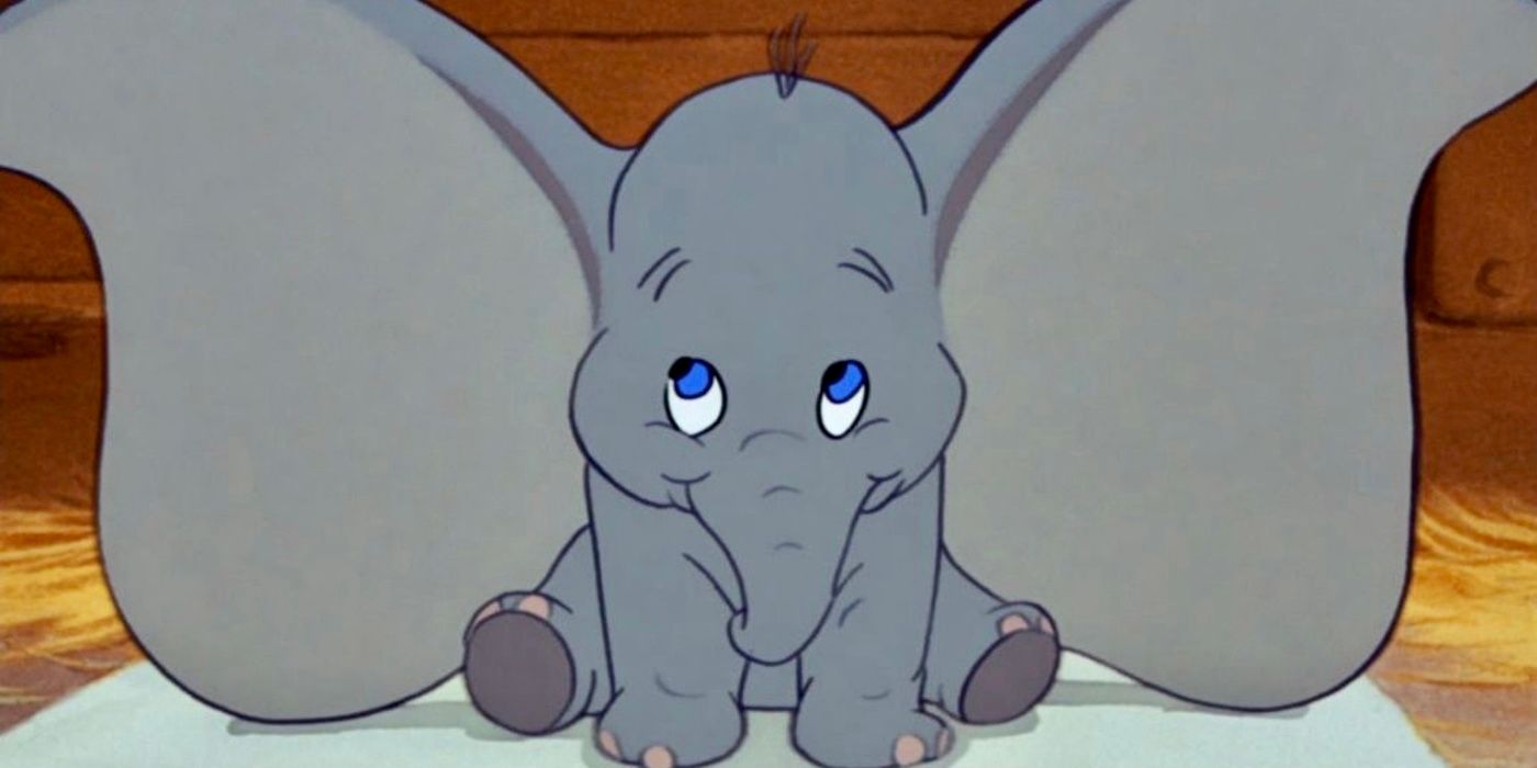 Dumbo looking sheepish in Disney's animated version