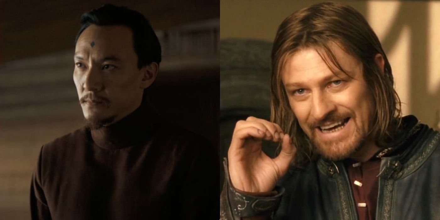 Split image showing Dr. Yueh in Dune and Boromir in TLotR