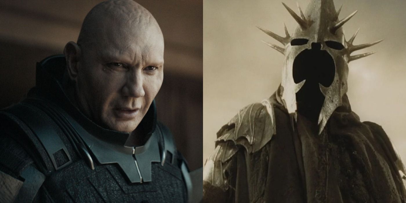 Split image showing Glossu in Dune and the Lord Nazgul in LotR
