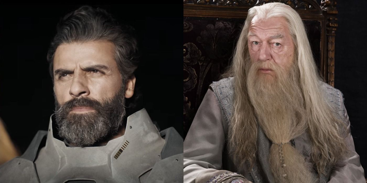 Split image showing Leto in Dune and Dumbledore in Harry Potter