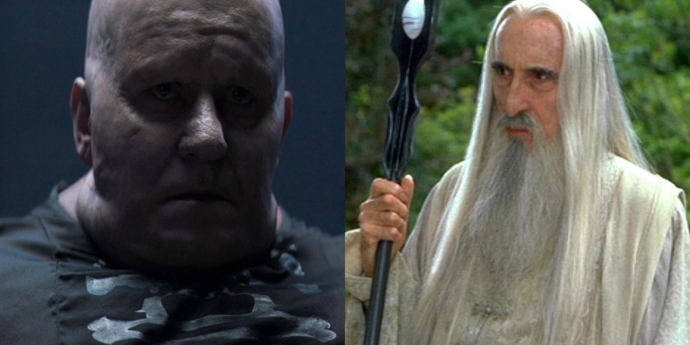 Split image showing the Baron in Dune and Saruman in TLotR