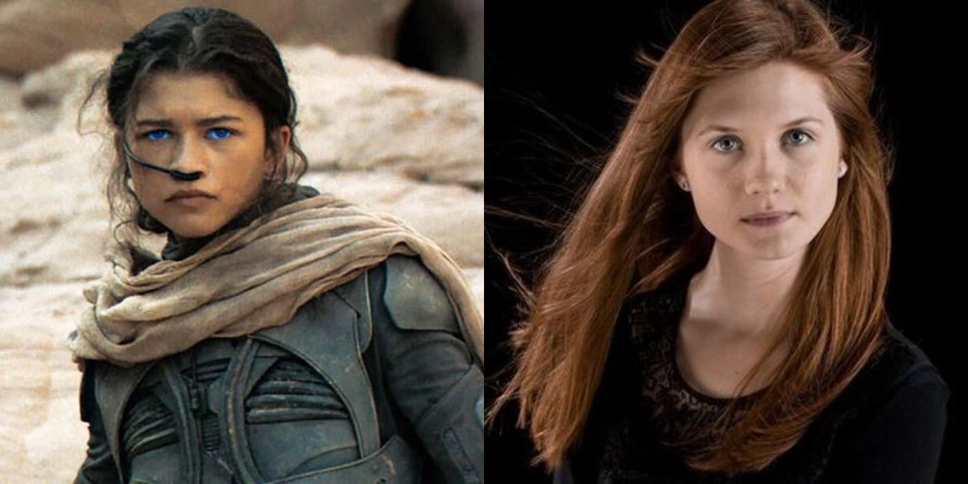 Split image showing Chani in Dune and Ginny in Harry Potter