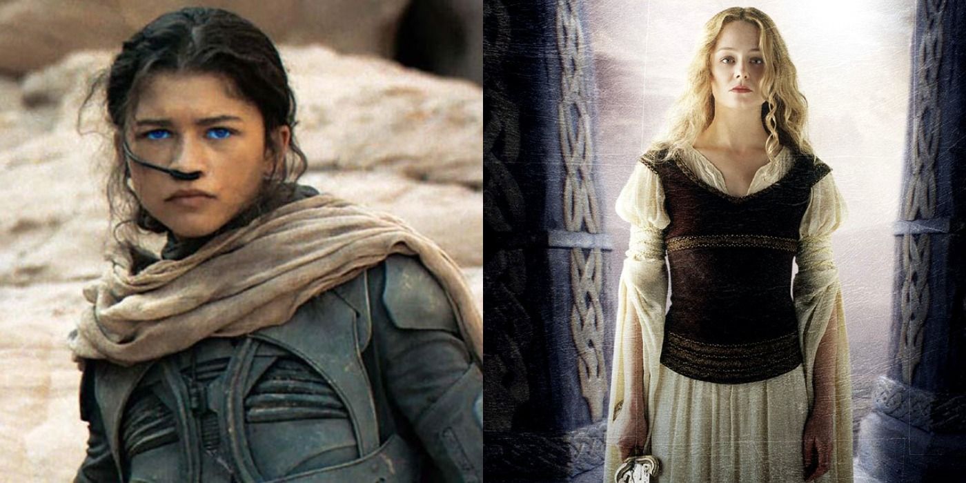 Split image showing Chani in Dune and Eowyn in LotR