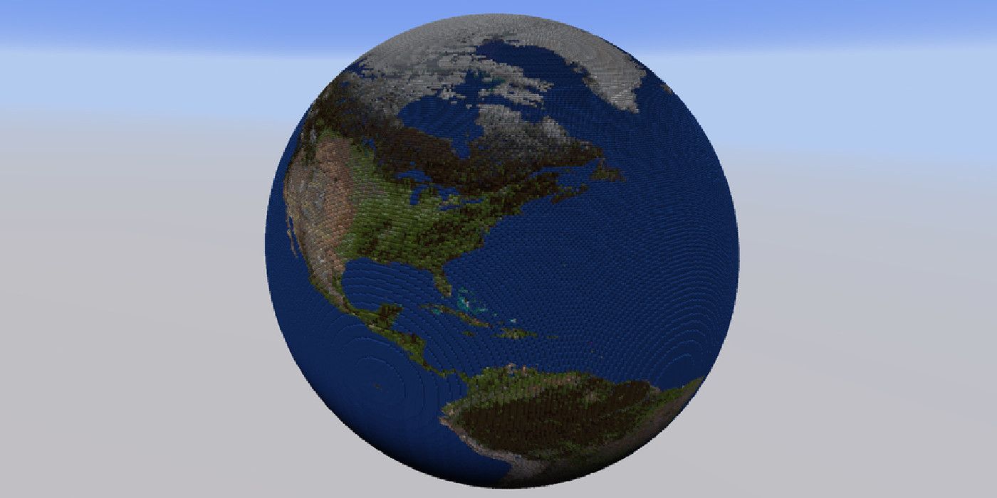 A Model of the Earth built in Minecraft