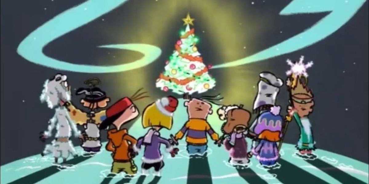 ตัวละครใน Ed, Edd, n Eddy จับมือกันร้องเพลงรอบต้นคริสต์มาส