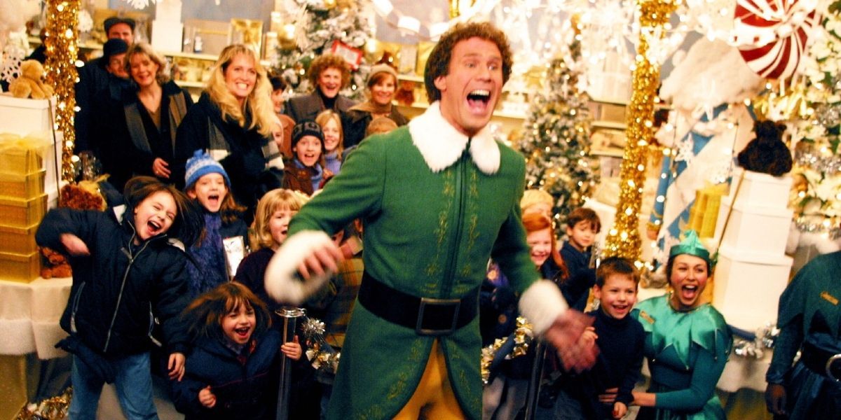 Buddy shouting for Santa in Elf (2003)