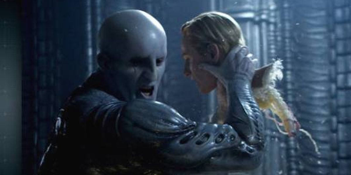 The engineer ripping off David's head in Prometheus